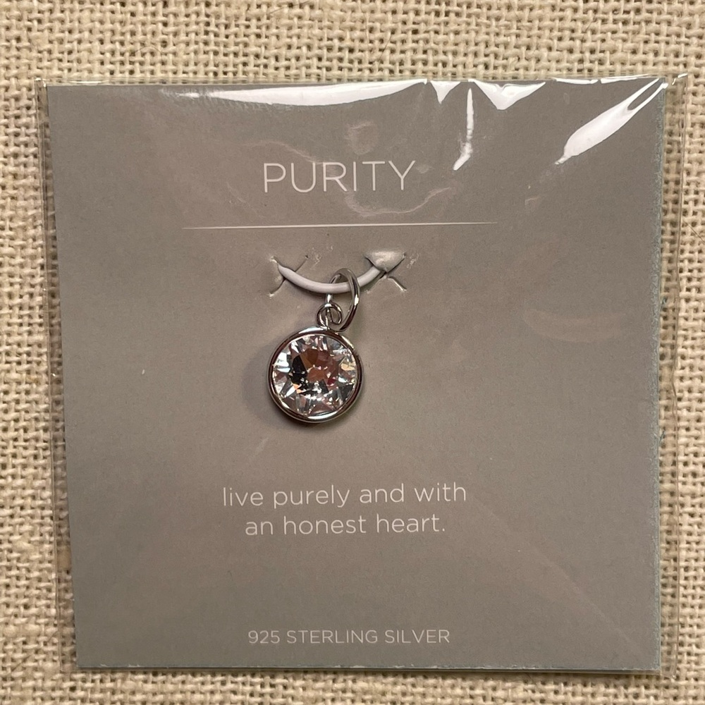 Origami Owl Core Silver Pendant with Clear Crystal Charm